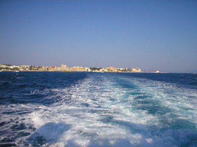 01 juli 2006 Rhodos - Lindos - Vertrek uit de haven